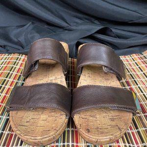 𝅺Vionic Women's Sandals Wedge Pepper Cork Brown Size 5 NWOT